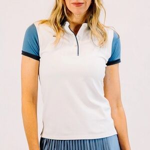 Radmor Golf Women’s Polo Shirt Size XL NWT Michele Block Stretch Pique White